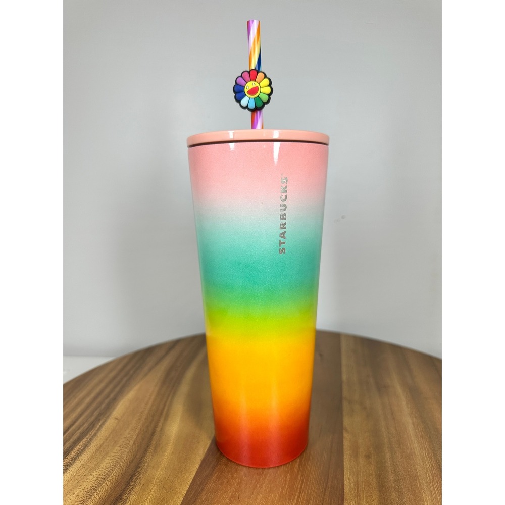 Starbucks 2019 Summer Collection Rainbow Ombre Stainless Steel Tumbler W/Straw